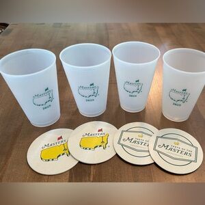 💚 4 - 2025 Masters Cups & Matching Coasters 💚
